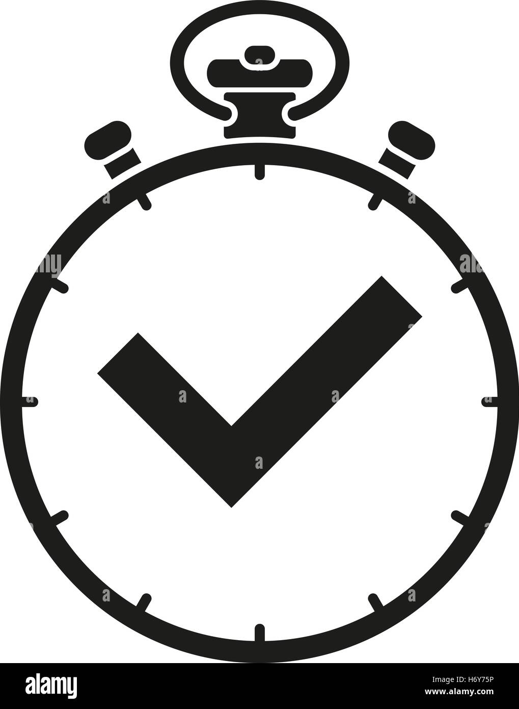 The stopwatch icon. Clock and watch, timer, countdown symbol. UI. 