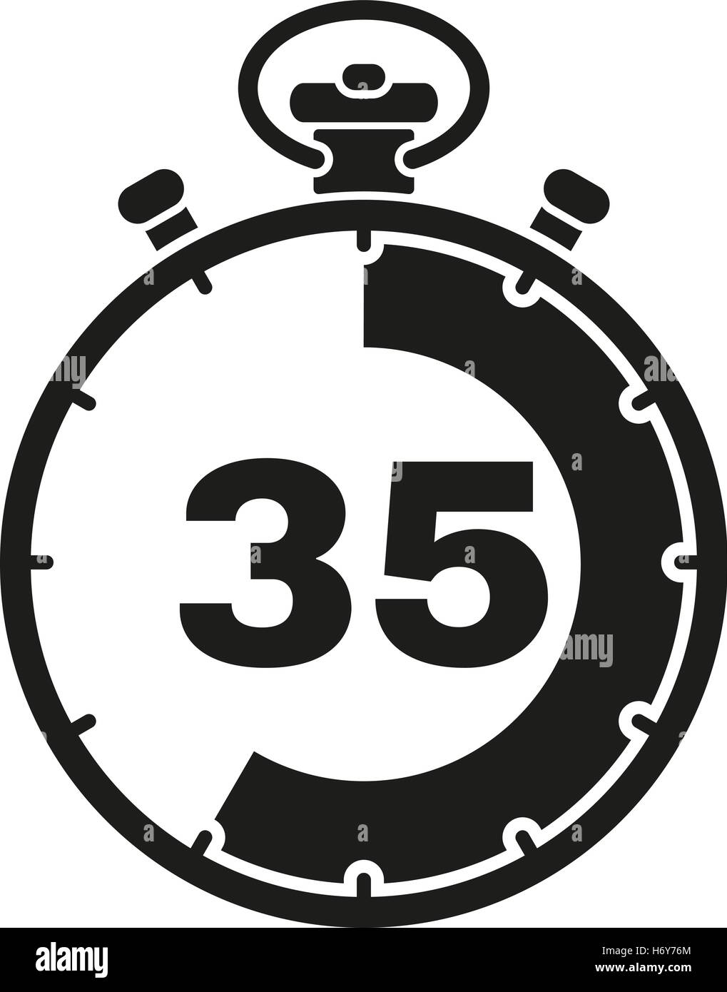 The 35 seconds, minutes stopwatch icon. Clock and watch, timer, countdown symbol. UI. Web. Logo. Sign. Flat design. App. Stock v Stock Vector & Art - Alamy