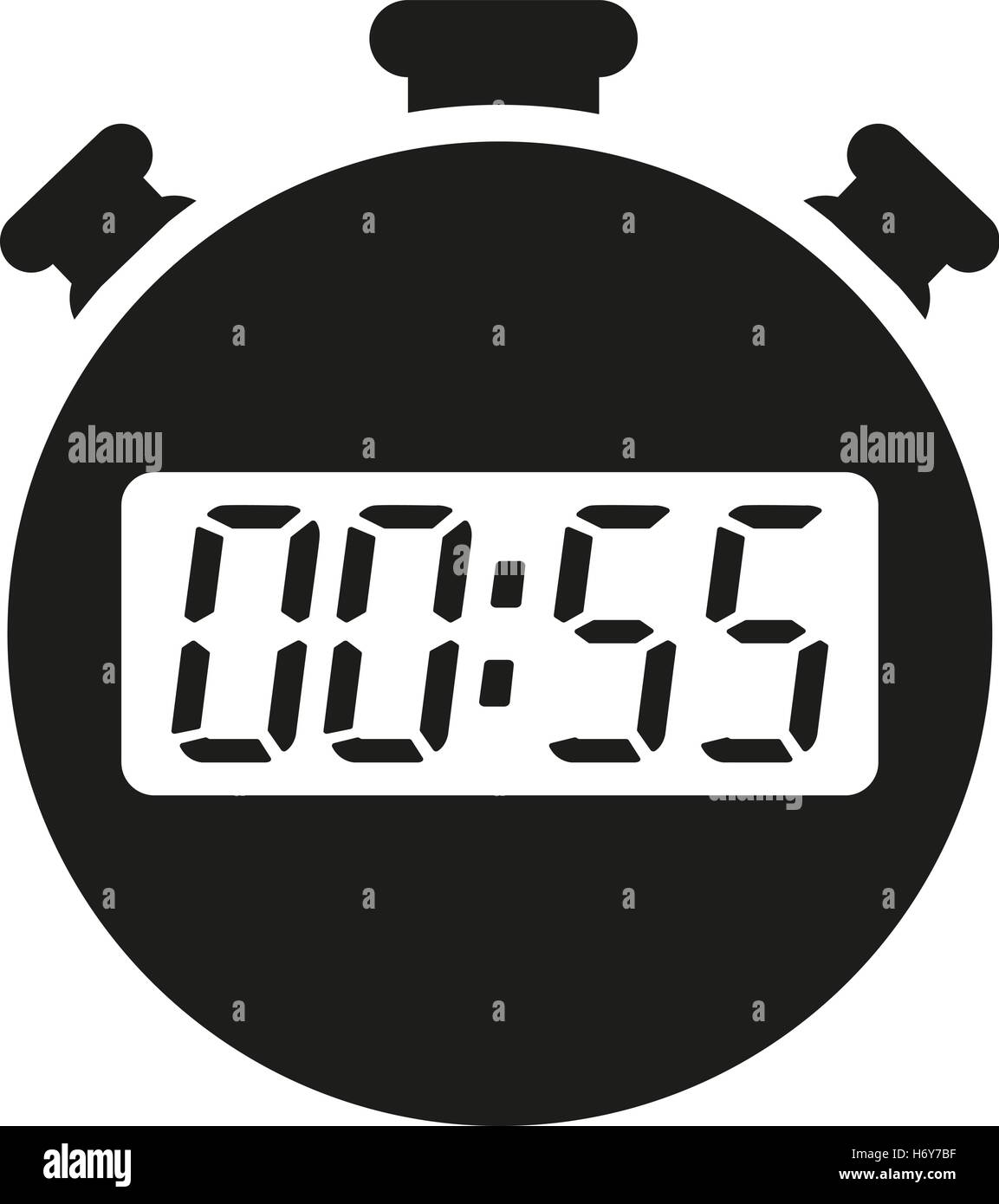The 55 seconds, minutes stopwatch icon. Clock and watch, timer ...
