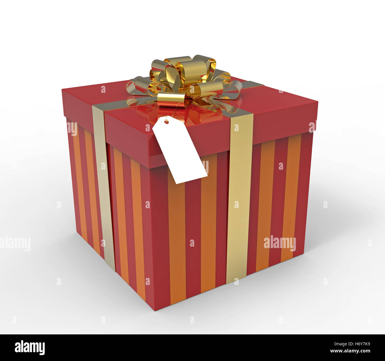 Red gift box isolated on white background, 3D rendering Stock Photo - Alamy