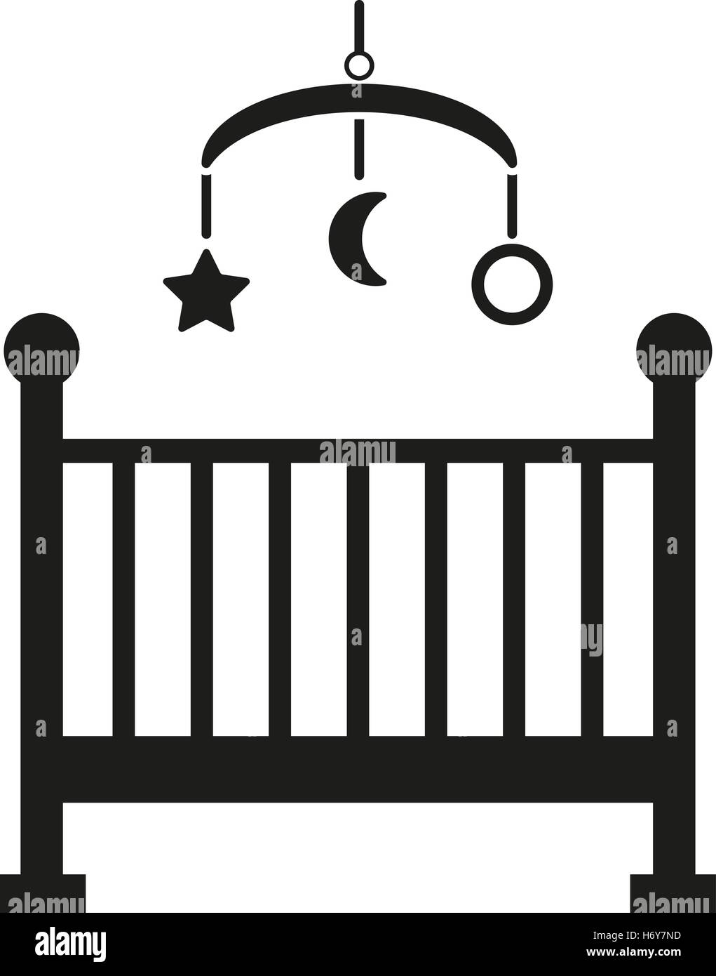 Childrens bed icon. Baby bed design. Cradle and home, nurse symbol. web.  graphic. AI. app. logo. object. flat. image. sign. eps Stock Vector Image &  Art - Alamy