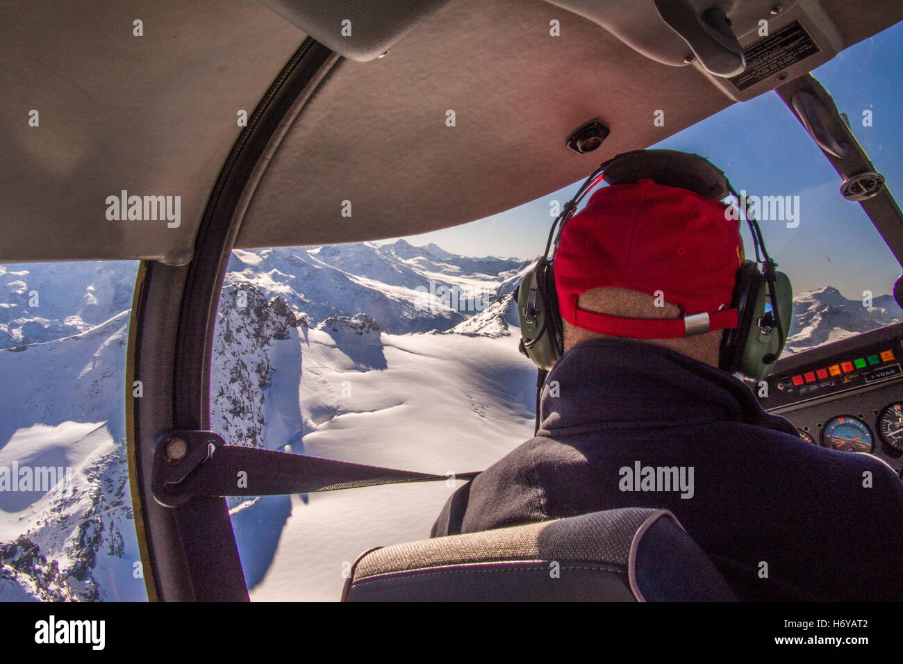Light aircraft flight from Aosta Airport, Aosta Valley, Italy. Plane