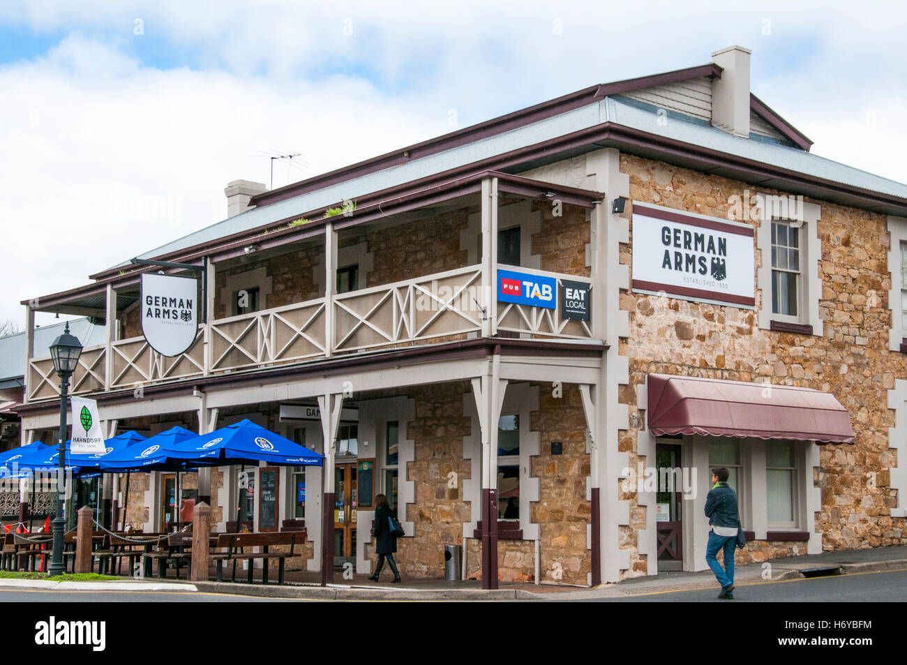 The historic German Arms Hotel, Hahndorf, South Australia Stock Photo
