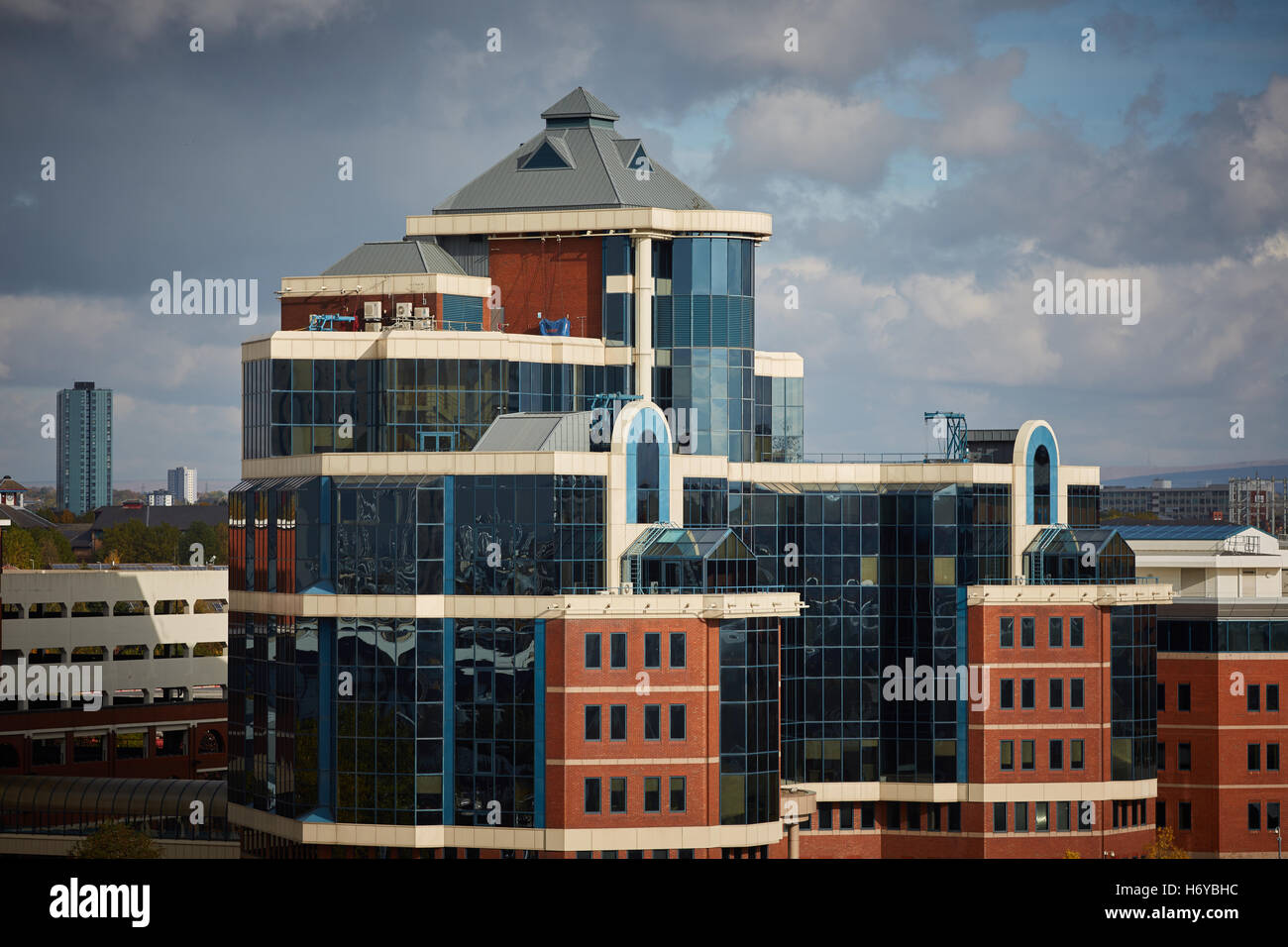 The Victoria office building  Erie Basin Salford Quays    Office space development developed let to small medium large business Stock Photo