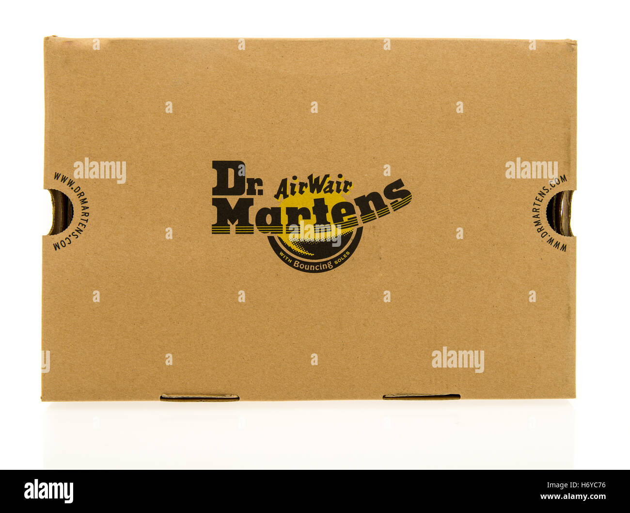Winneconne, WI - 2 November 2016: Dr. Martens shoe box on an isolated background. Stock Photo