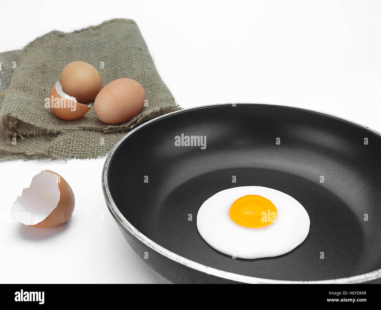 Fried egg on a frying pan Stock Photo - Alamy