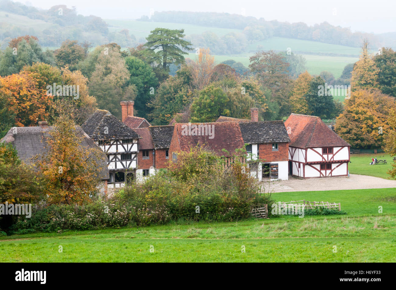 The Weald and Downland Open Air Museum at Singleton, West Sussex in Autumn. Stock Photo