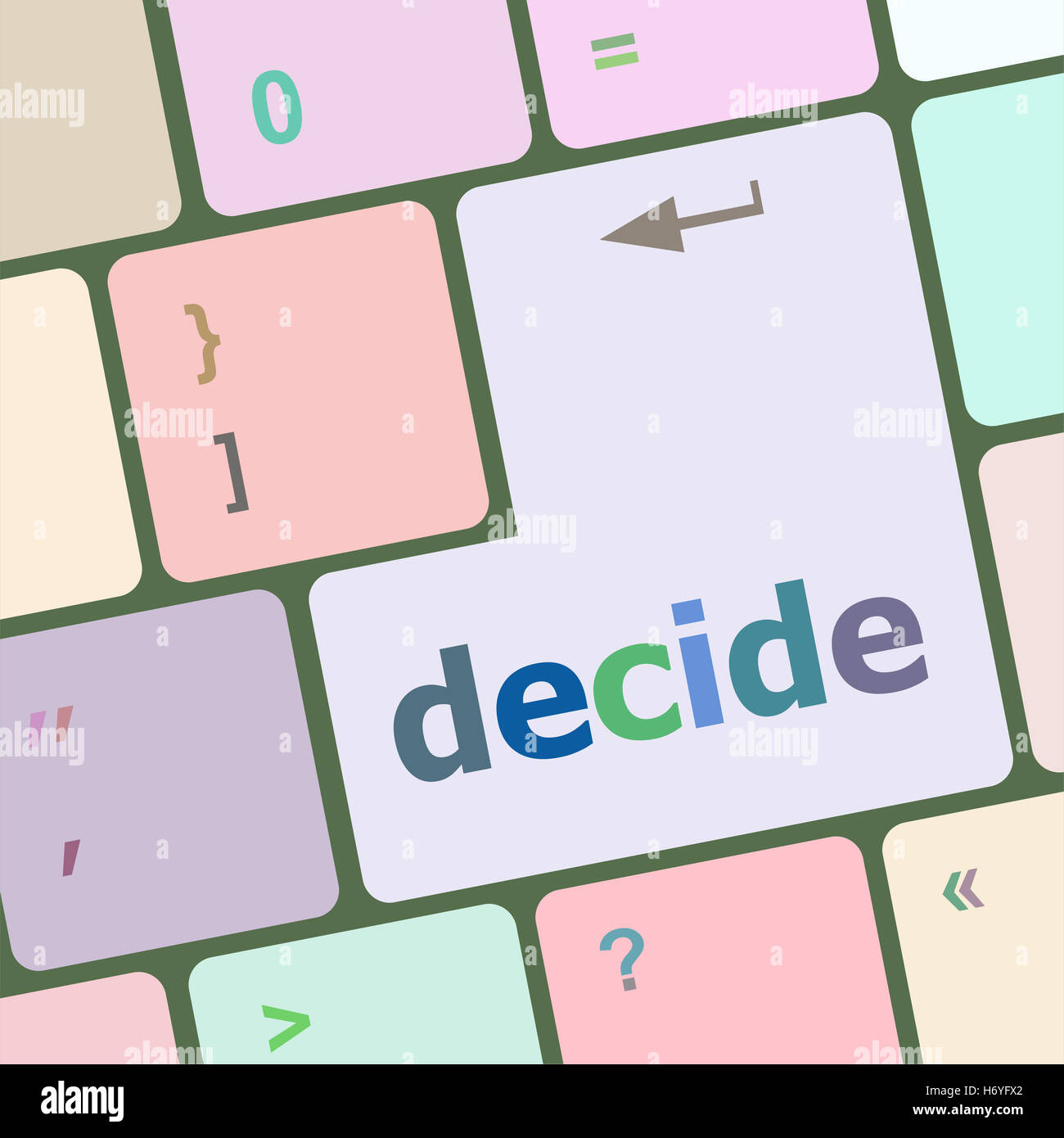 decide button on computer pc keyboard key Stock Photo - Alamy
