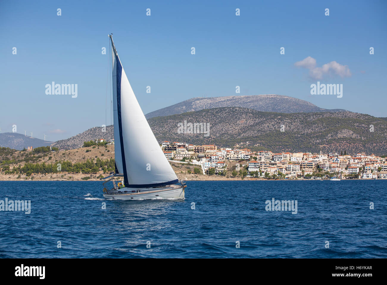 Luxury yachts. Boat in sailing regatta Stock Photo - Alamy
