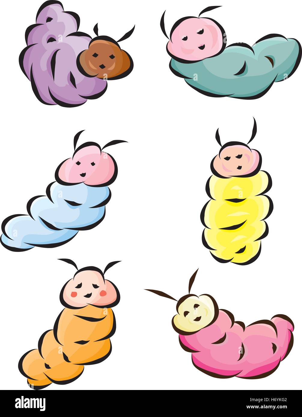 Caterpillar Babies Vector Cartoon Stock Vector Image & Art - Alamy