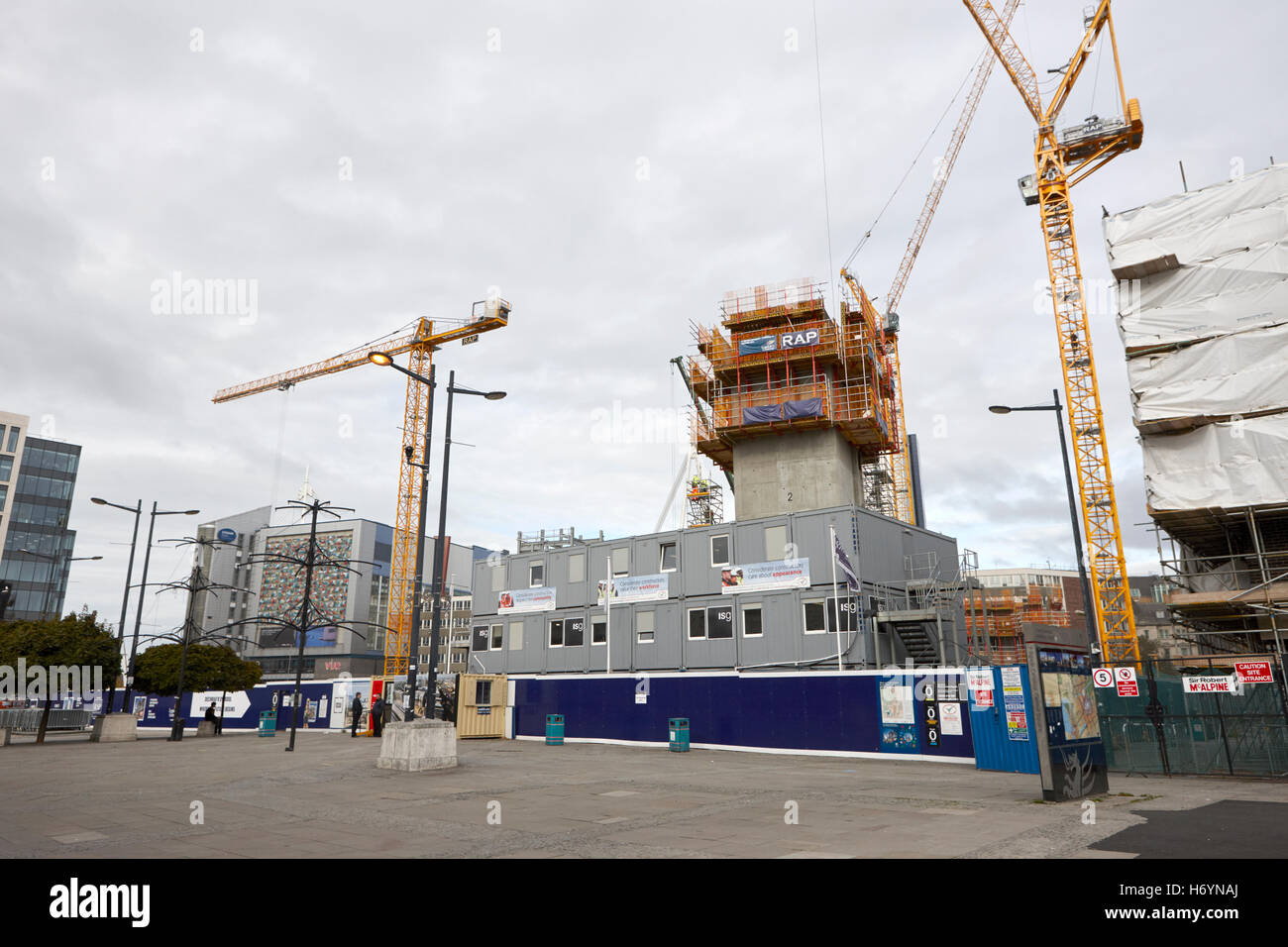 central square in Cardiff undergoing redevelopment Wales United Kingdom Stock Photo