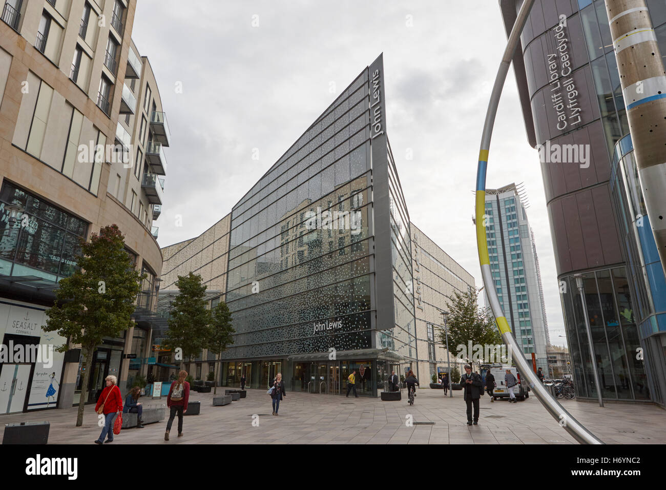 john lewis store in st davids dewi sant shopping area of Cardiff Wales United Kingdom Stock Photo