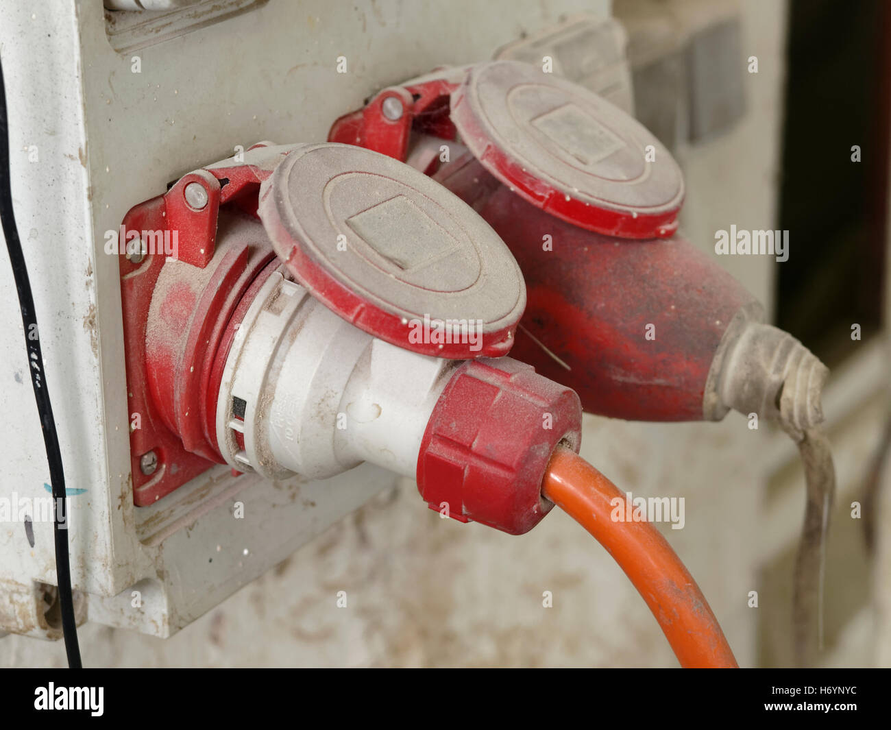 Industrial electrical power plugs Stock Photo Alamy