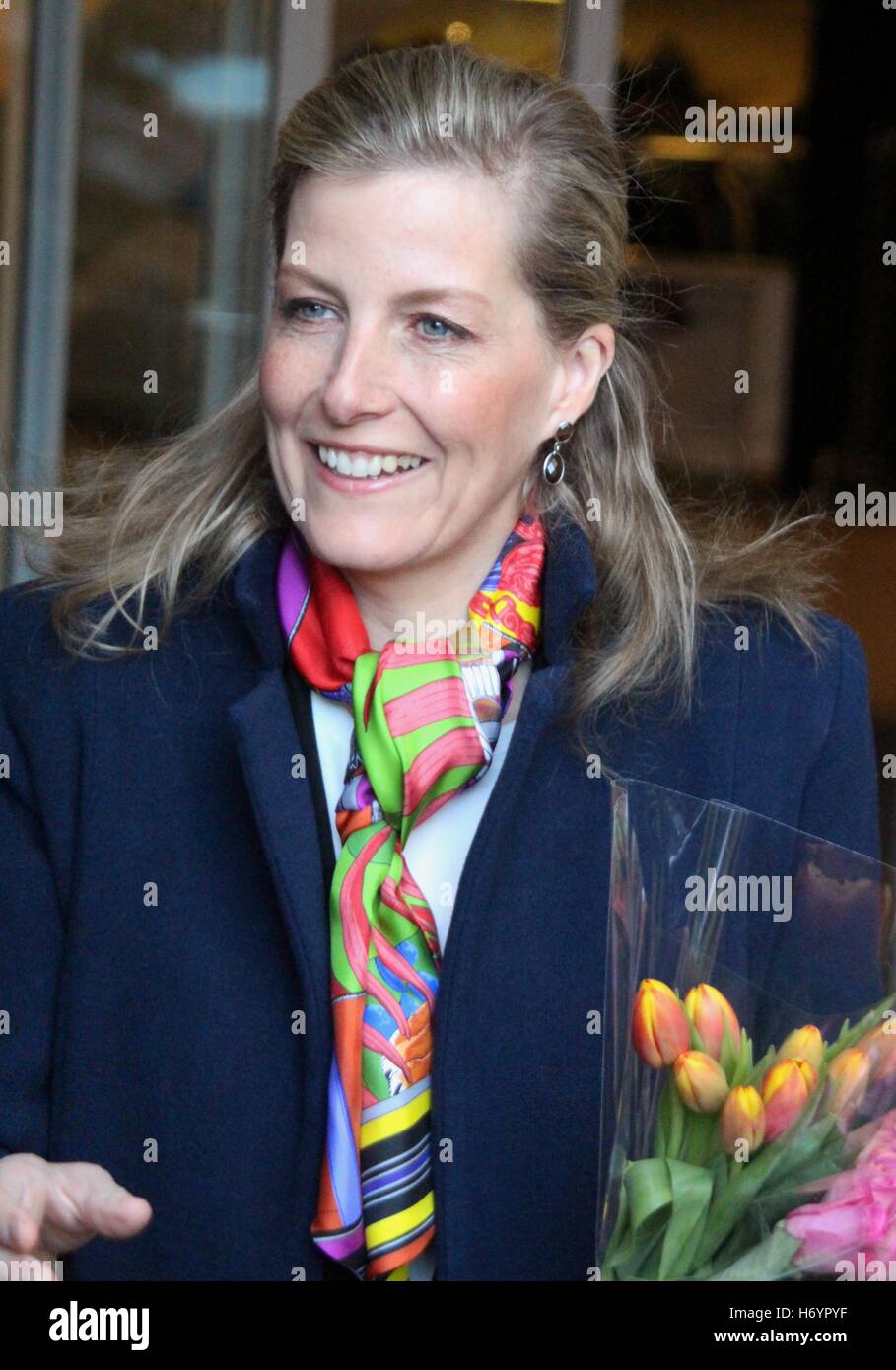 HRH The Countess of Wessex arrives at the Harrogate International Conference Centre March 2015 Stock Photo