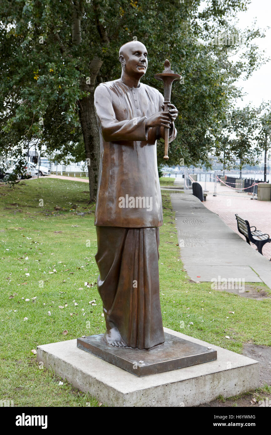world harmony peace statue Cardiff bay Wales United Kingdom Stock Photo