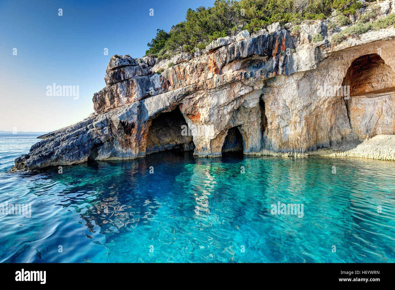 The famous Blue Caves in Zakynthos island, Greece Stock Photo Alamy