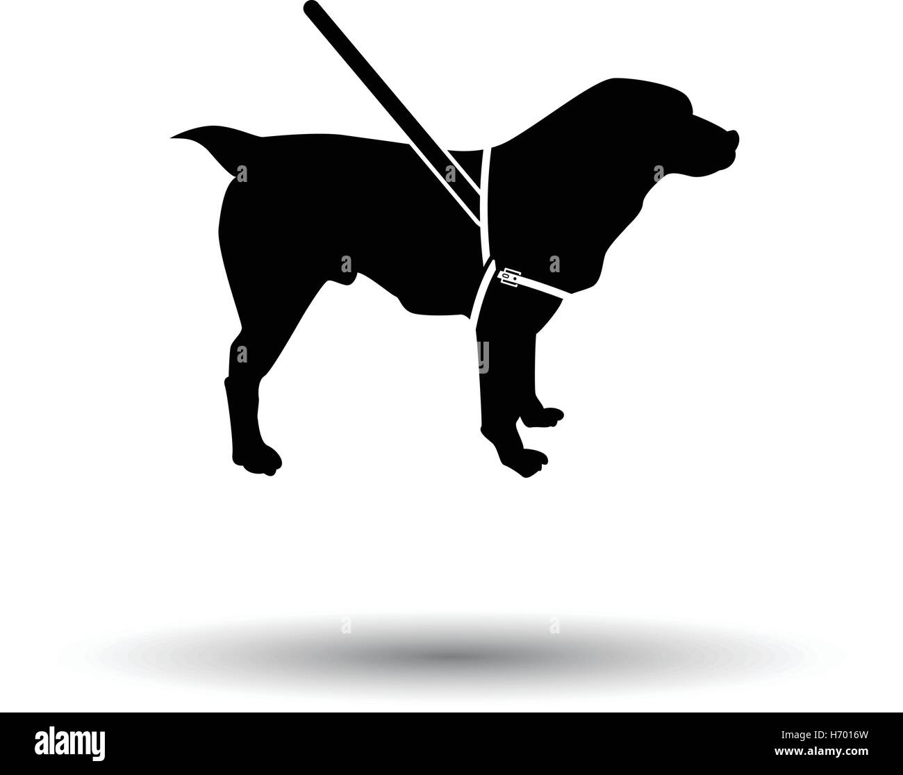 Guide dog icon. Black background with white. Vector illustration Stock ...