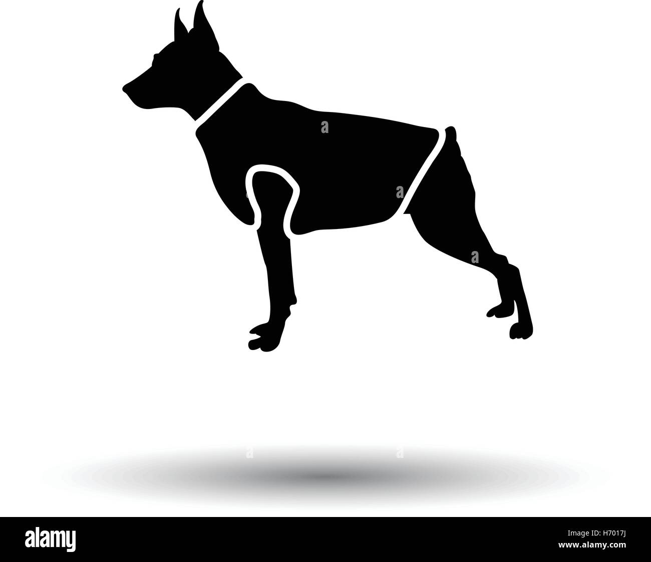 Dog cloth icon. Black background with white. Vector illustration Stock ...