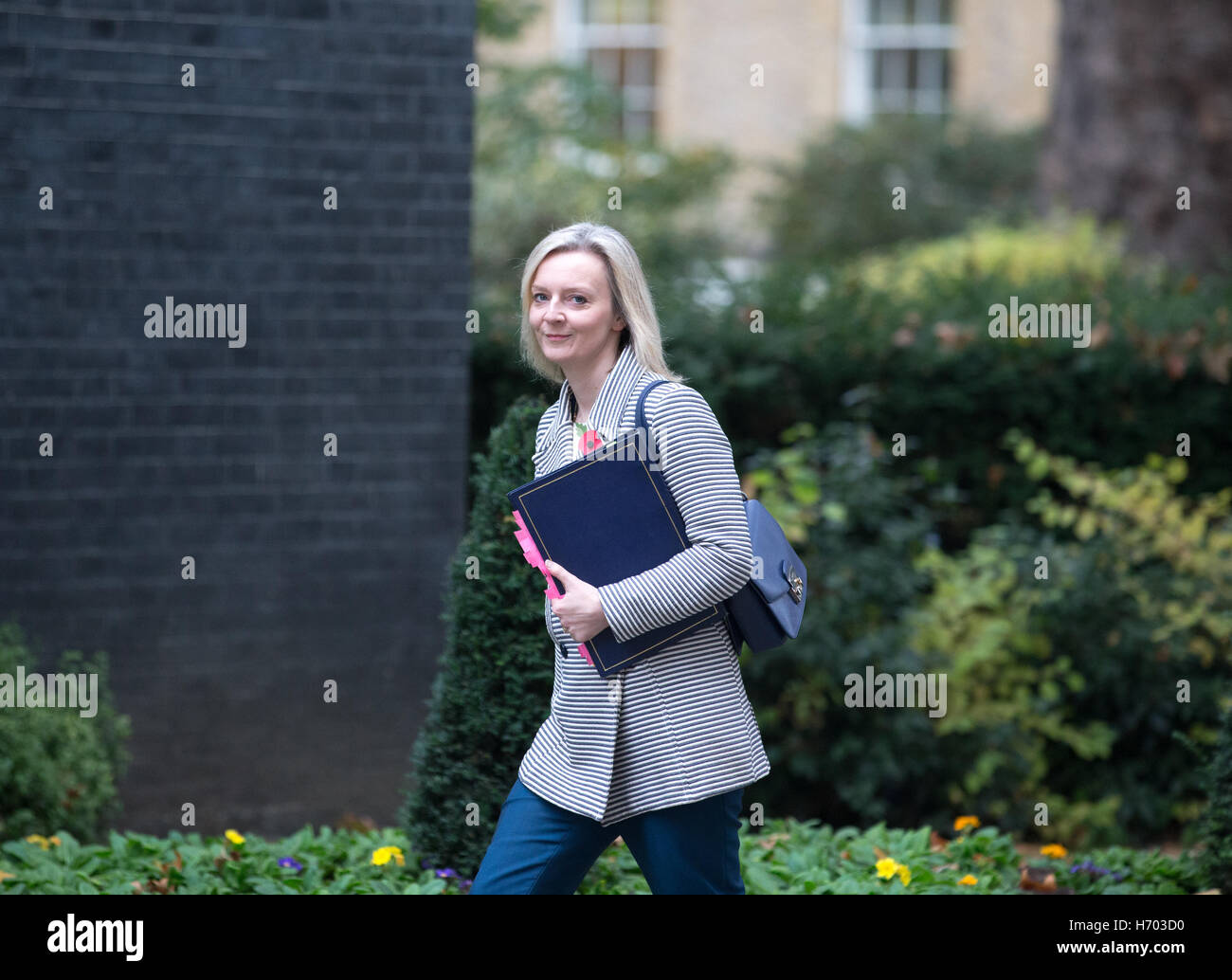 Liz Truss,Secretary of State for Justice and Lord Chancellor,arrives at Downing Street for a Cabinet meeting Stock Photo