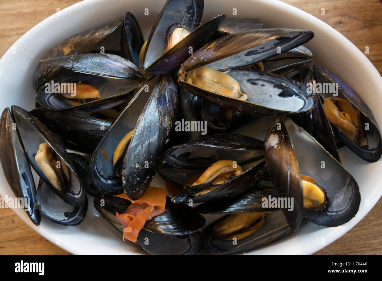 peppered mussels soup Stock Photo Alamy