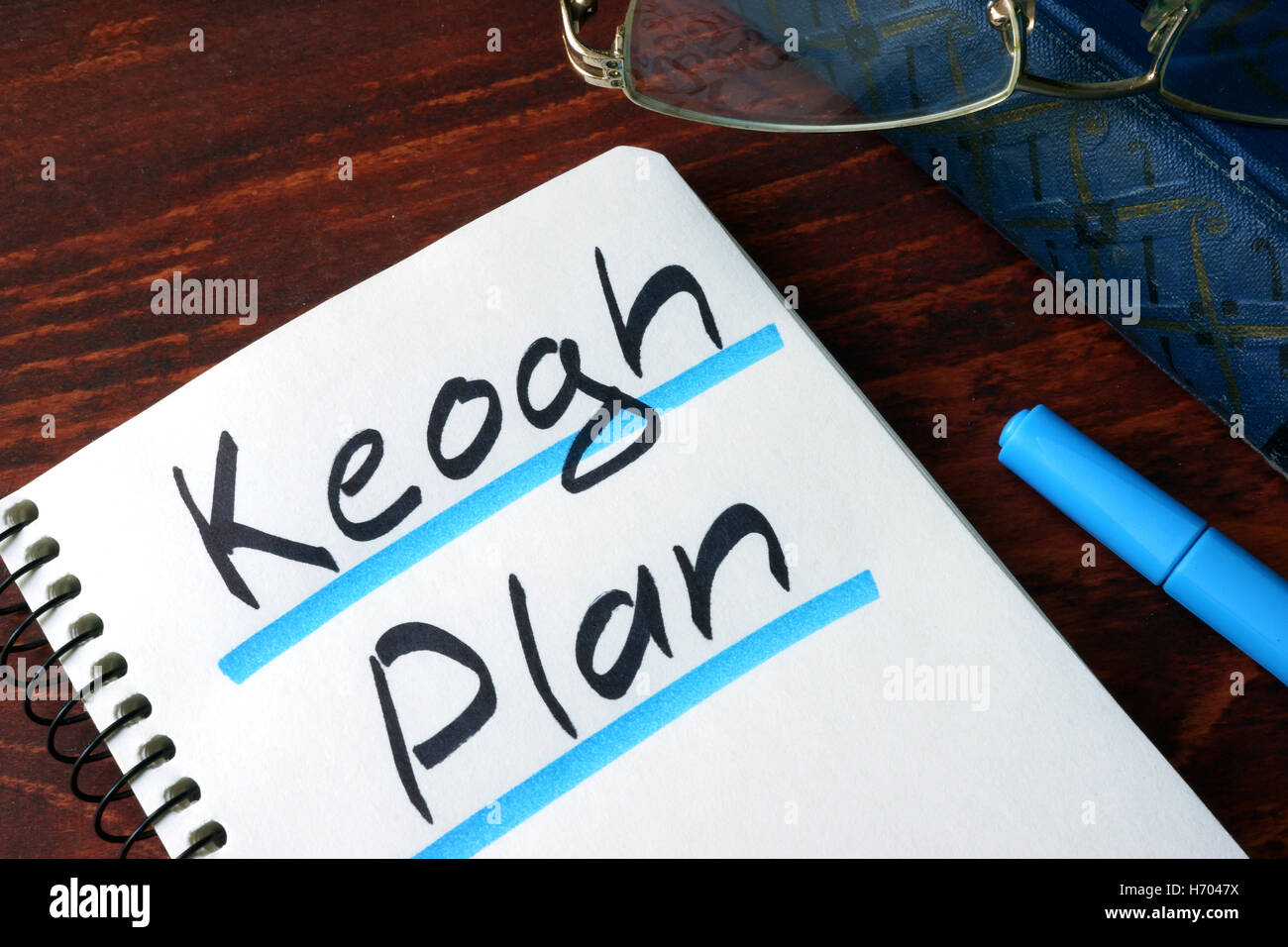 Keogh Plan written in a note and marker Stock Photo Alamy