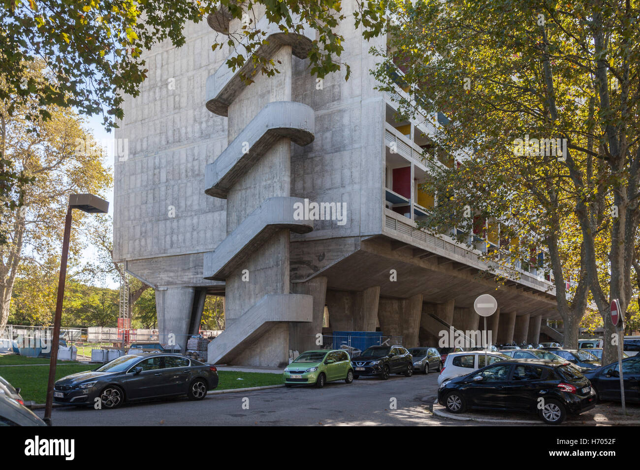 Art work at Unite D'habitation, Marseille, France, Architect: Le Corbusier, 1952 Stock Photo