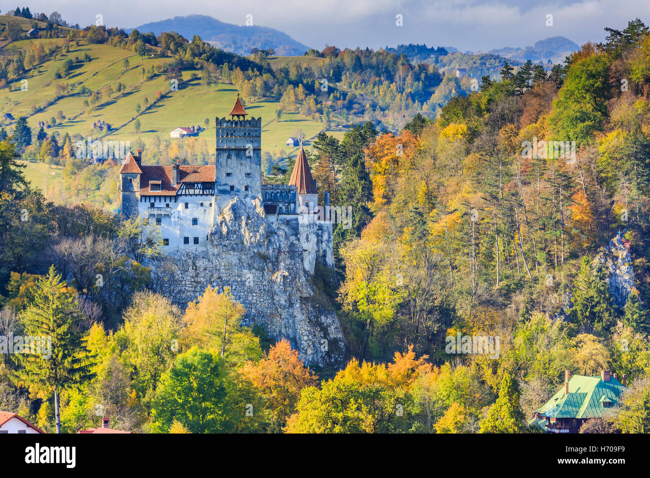 Brasov, Transylvania. Romania. The medieval Castle of Bran. Stock Photo
