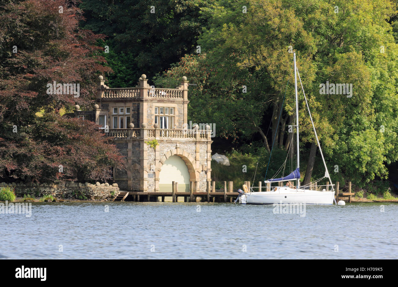 Boat house, Langdale Chase Hotel, Windermere, Lake District, Cumbria Stock Photo