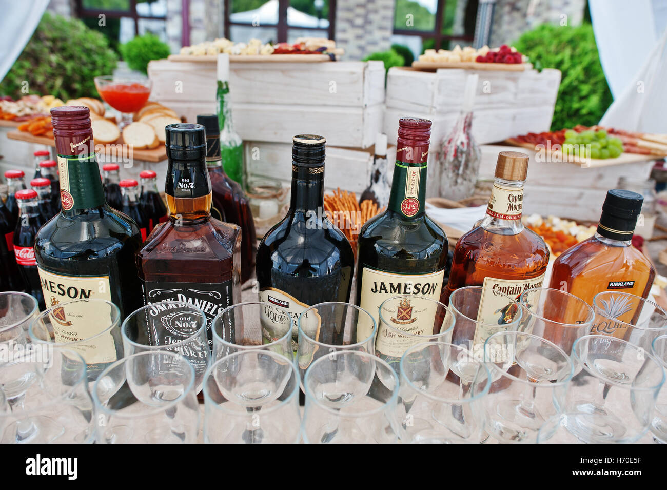 Hai Ukraine October 25 2016 Diferrent large bottles of