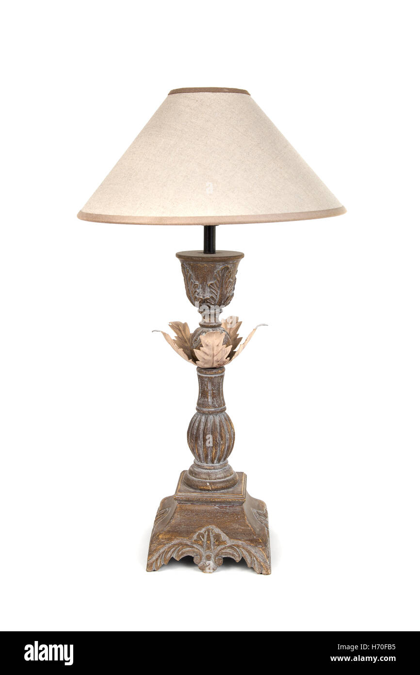 Retro table lamp isolated on white Stock Photo Alamy