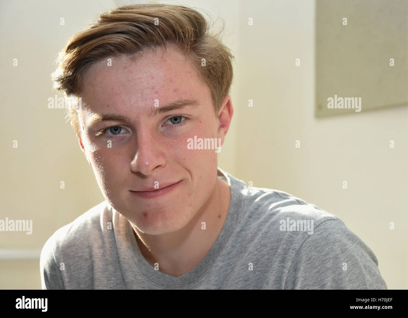 Portrait of a Eighteen Year old Teenage Male Student Stock Photo