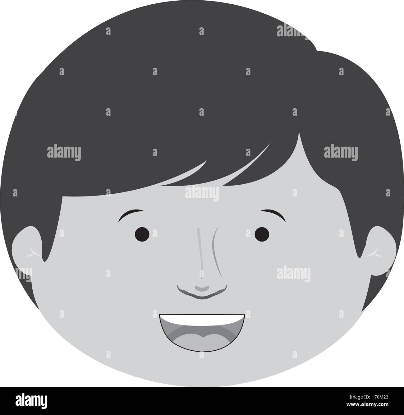 little cute boy face smiling over white background. vector illustration ...