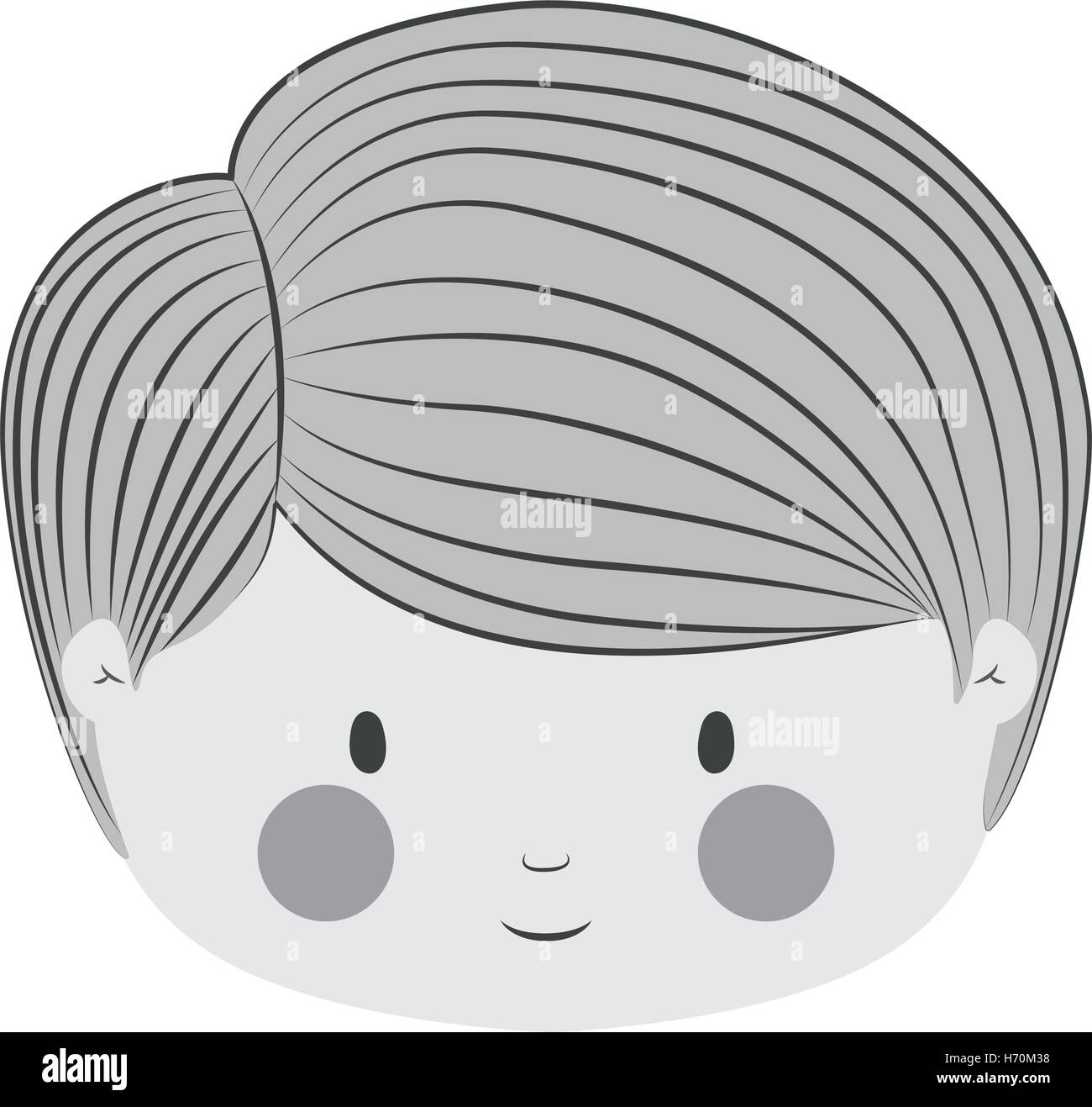 little cute boy face smiling over white background. vector illustration ...