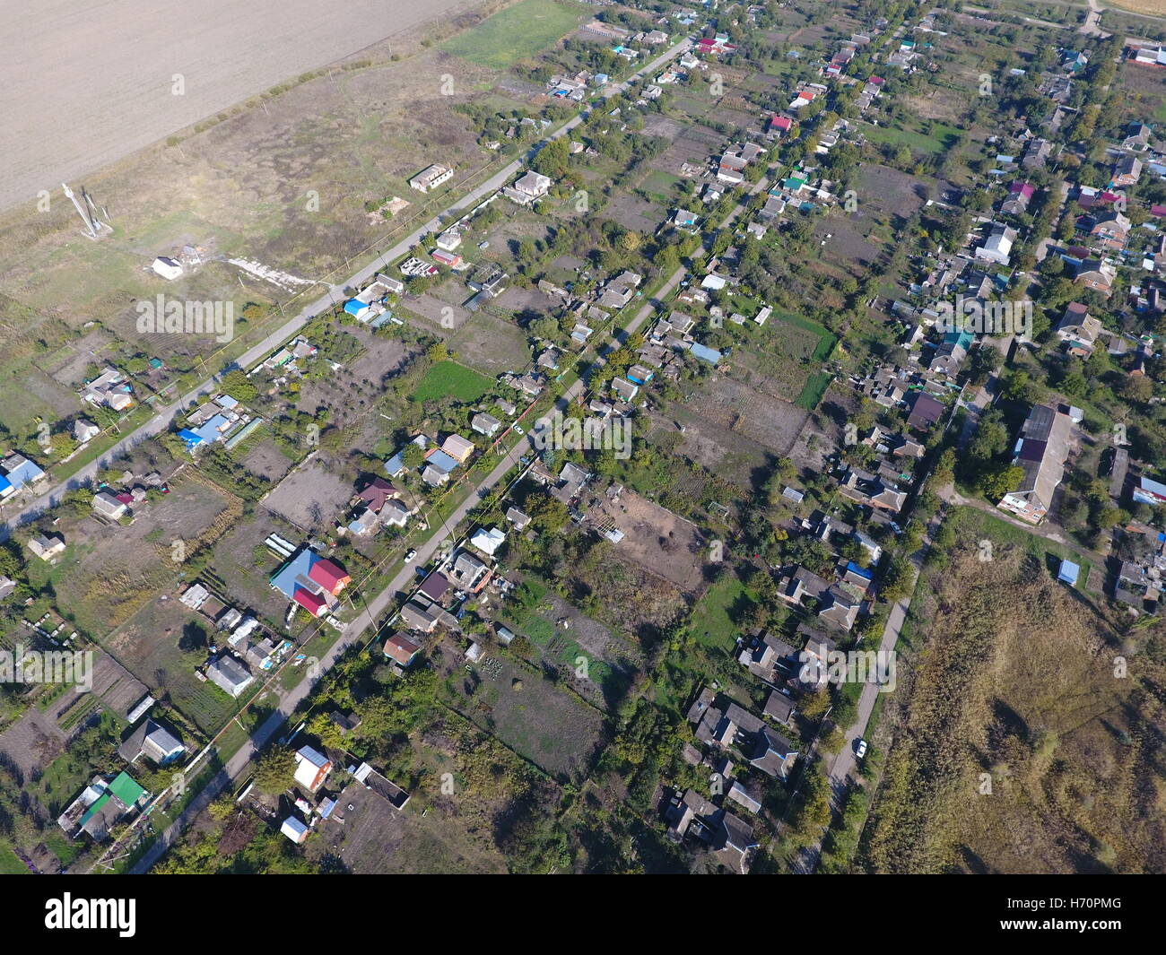 Top view village one can hi-res stock photography and images - Alamy
