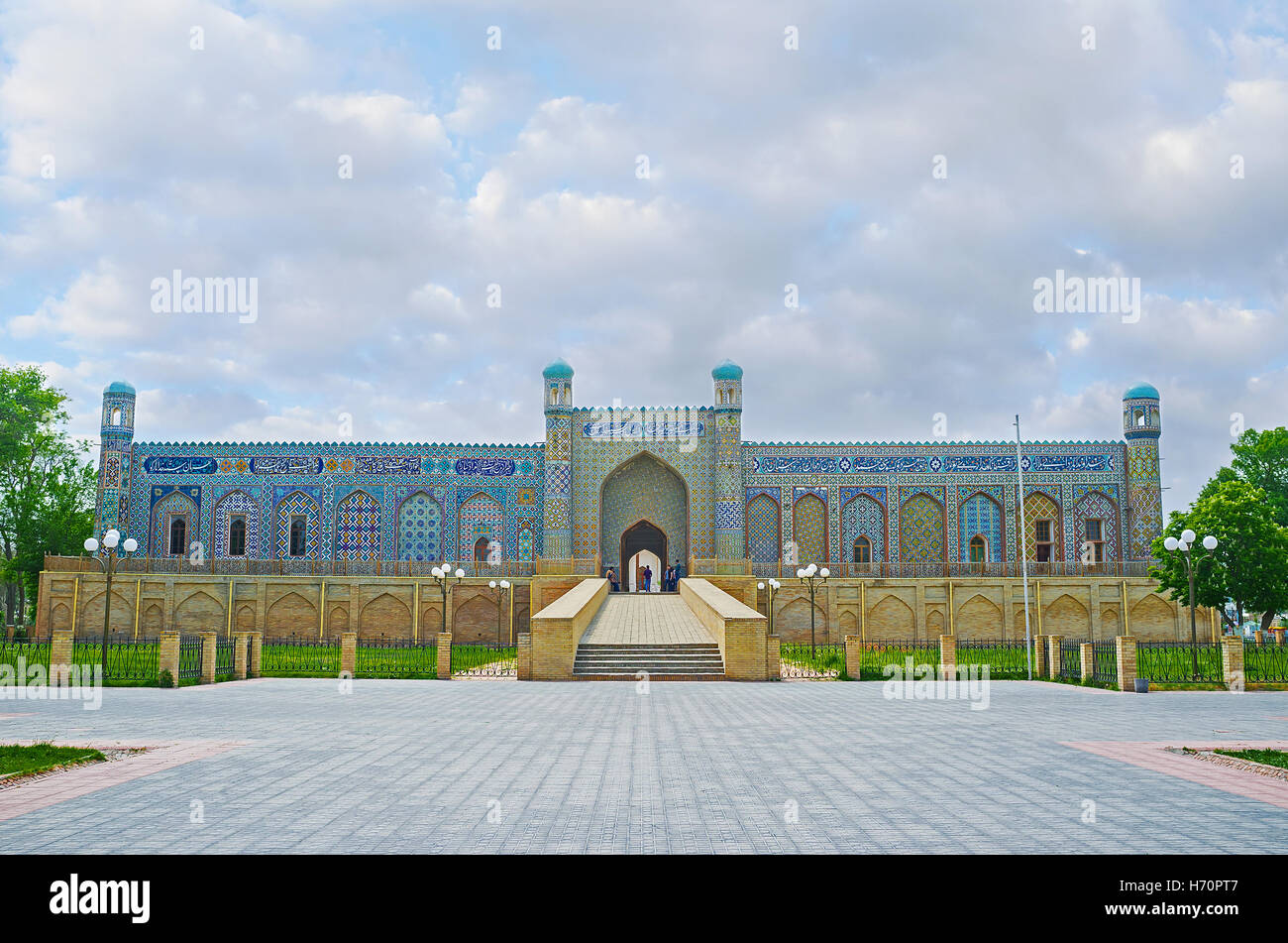 The Khudayar Khan Palace is one of the most popular landmarks of Fergana Valley, located in old Kokand, Uzbekistan. Stock Photo