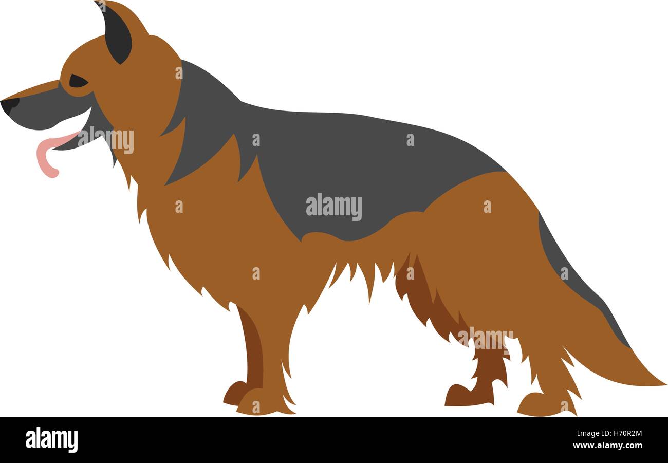 German shepherd dog. Pet breed and mammal pedigree domestic, vector illustration Stock Vector