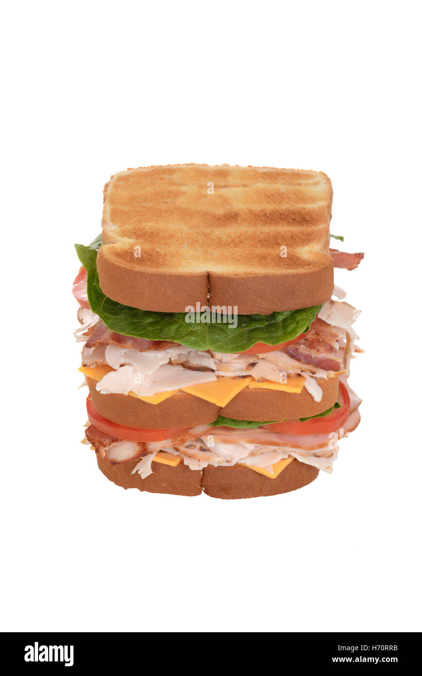 turkey and ham club sandwich Stock Photo Alamy