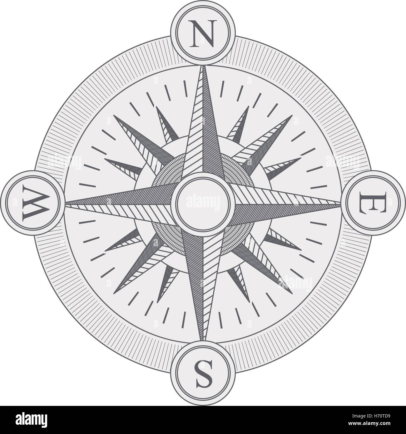 vintage compass wind rose icon over white background. navigation and ...