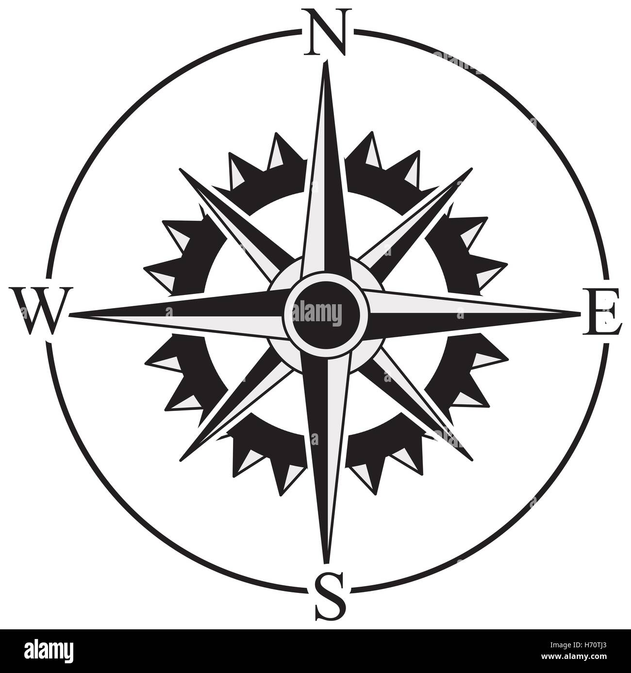 vintage compass wind rose icon over white background. navigation and ...