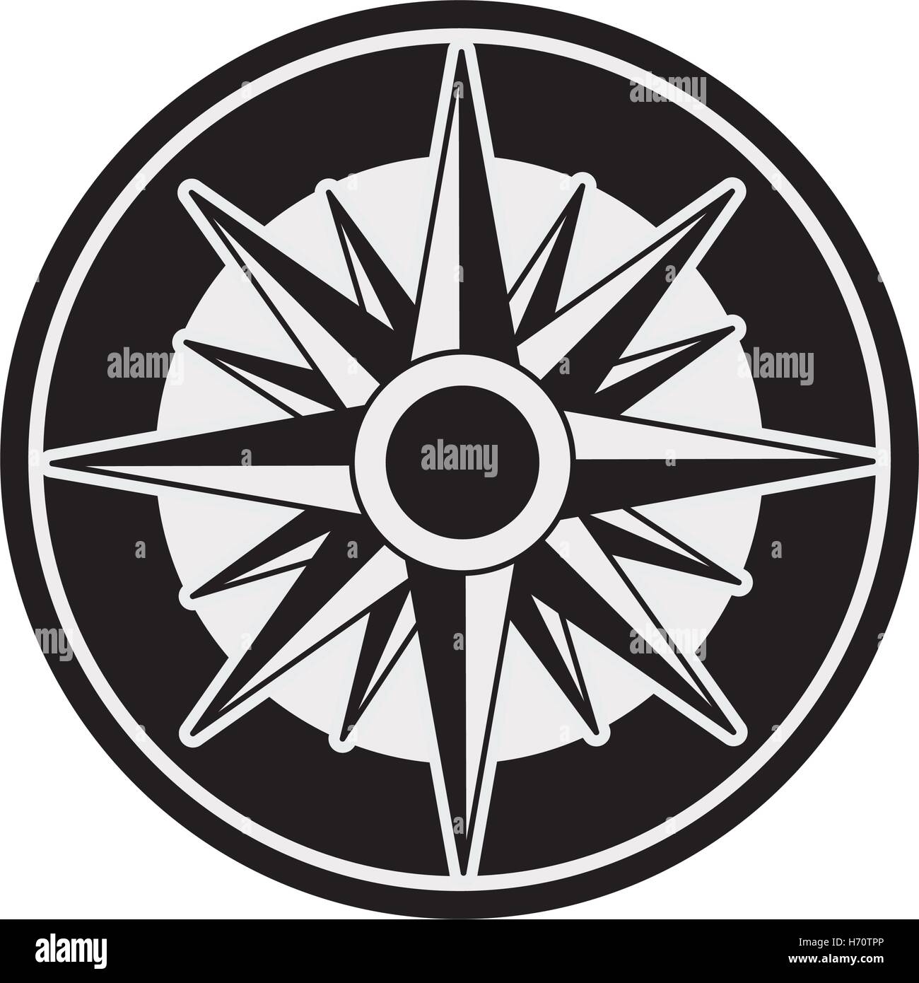vintage compass wind rose icon over white background. navigation and ...