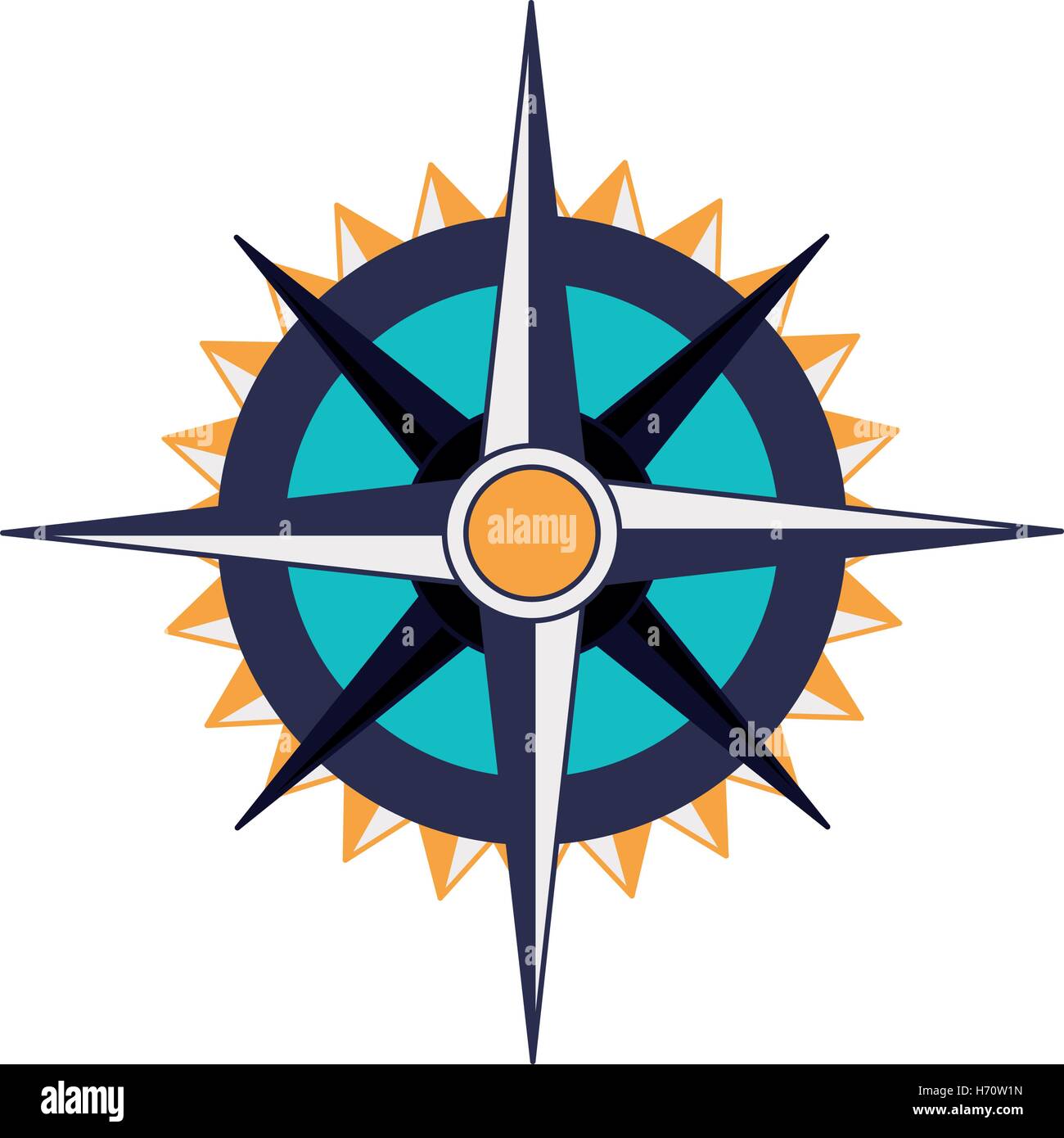 vintage compass wind rose icon over white background. navigation and ...