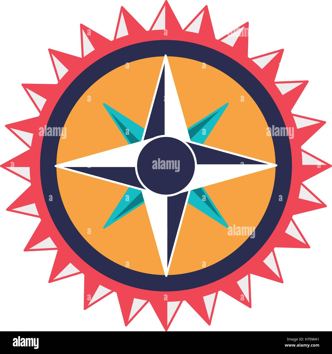 vintage compass wind rose icon over white background. navigation and ...
