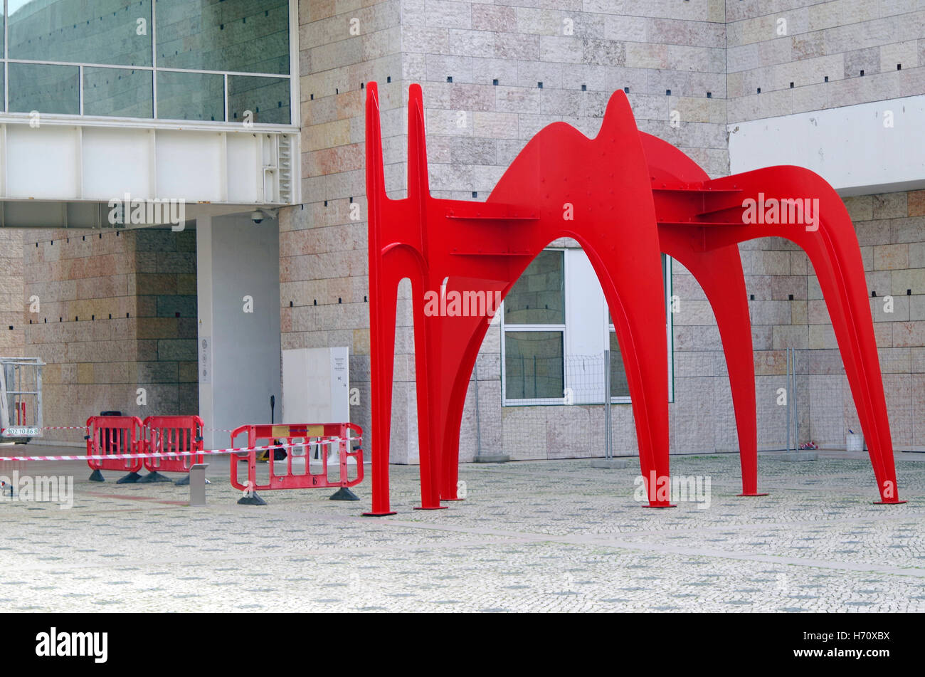 Alexander Calder, red stabile sculpture Belém. Stock Photo