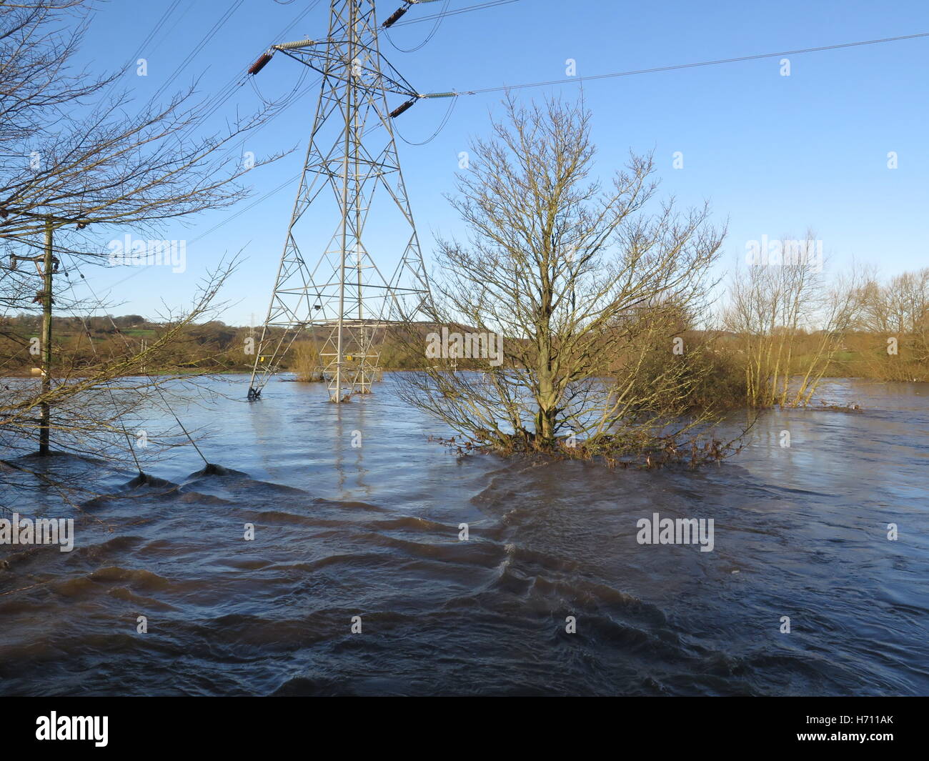 Flooding at Apperley Bridge, Nr Leeds, West Yorkshire Stock Photo Alamy