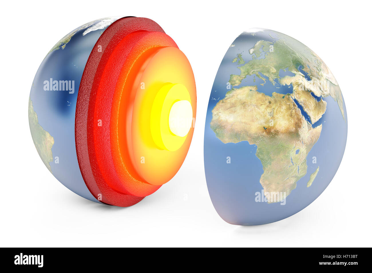 structure of earth concept, 3D rendering isolated on white background Stock Photo