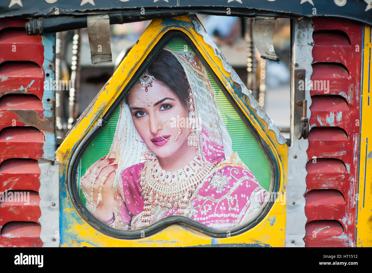 Bollywood Star on Rickshaw Stock Photo
