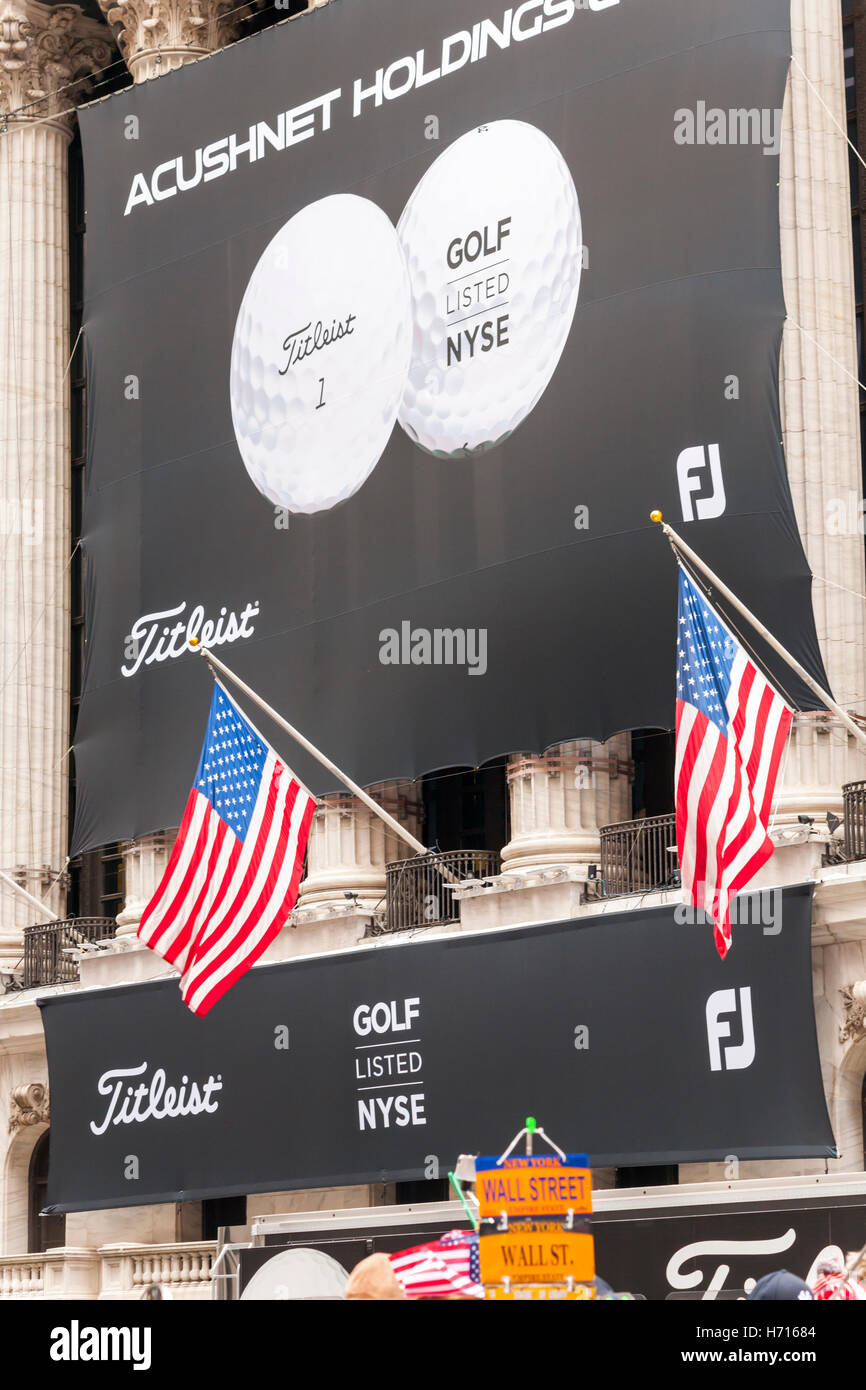 The New York Stock Exchange is decorated for the first day of trading