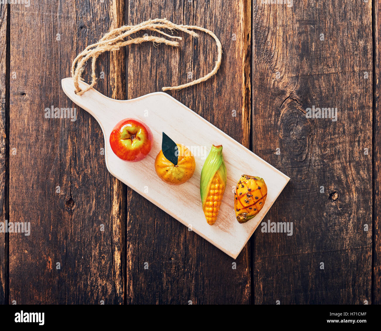 Typical sicilian pastries - marzipan fruits - frutta di martorana Stock Photo