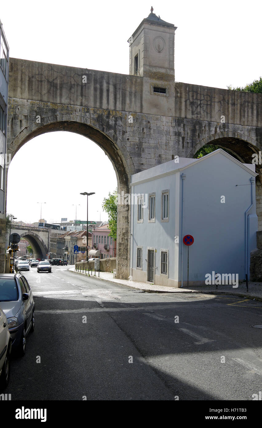 Lisbon, Aguas Livres, aqueduct pure drinking water Stock Photo