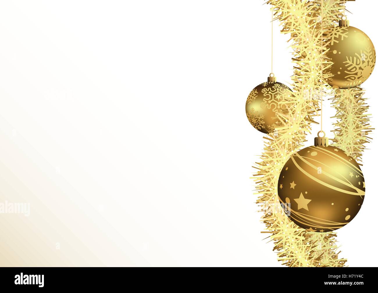 Christmas Background with Gold Baubles Stock Vector Image & Art - Alamy